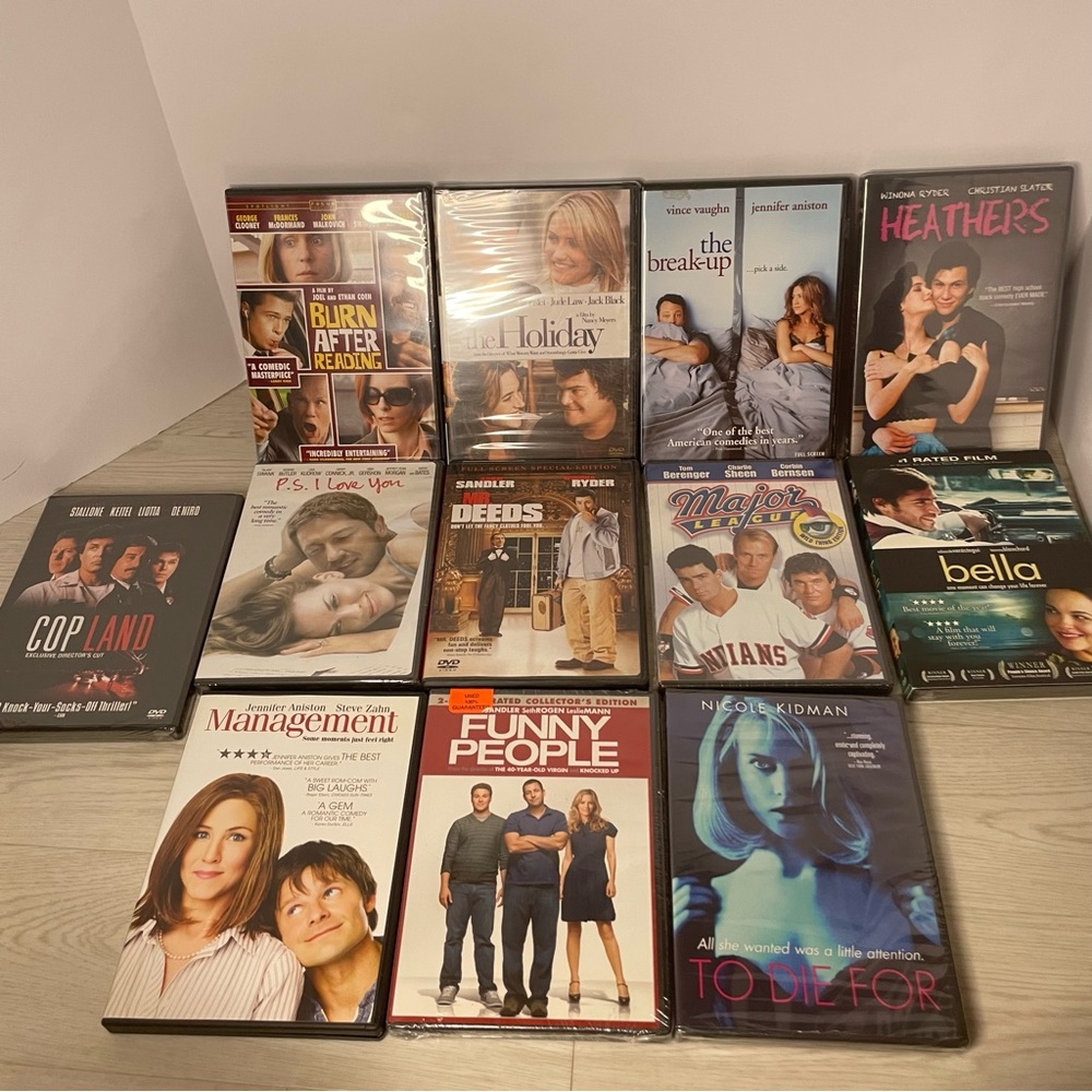 Lot of 12 New and Used DVDs Assorted Movies Action Thrill Comedy Drama Romance